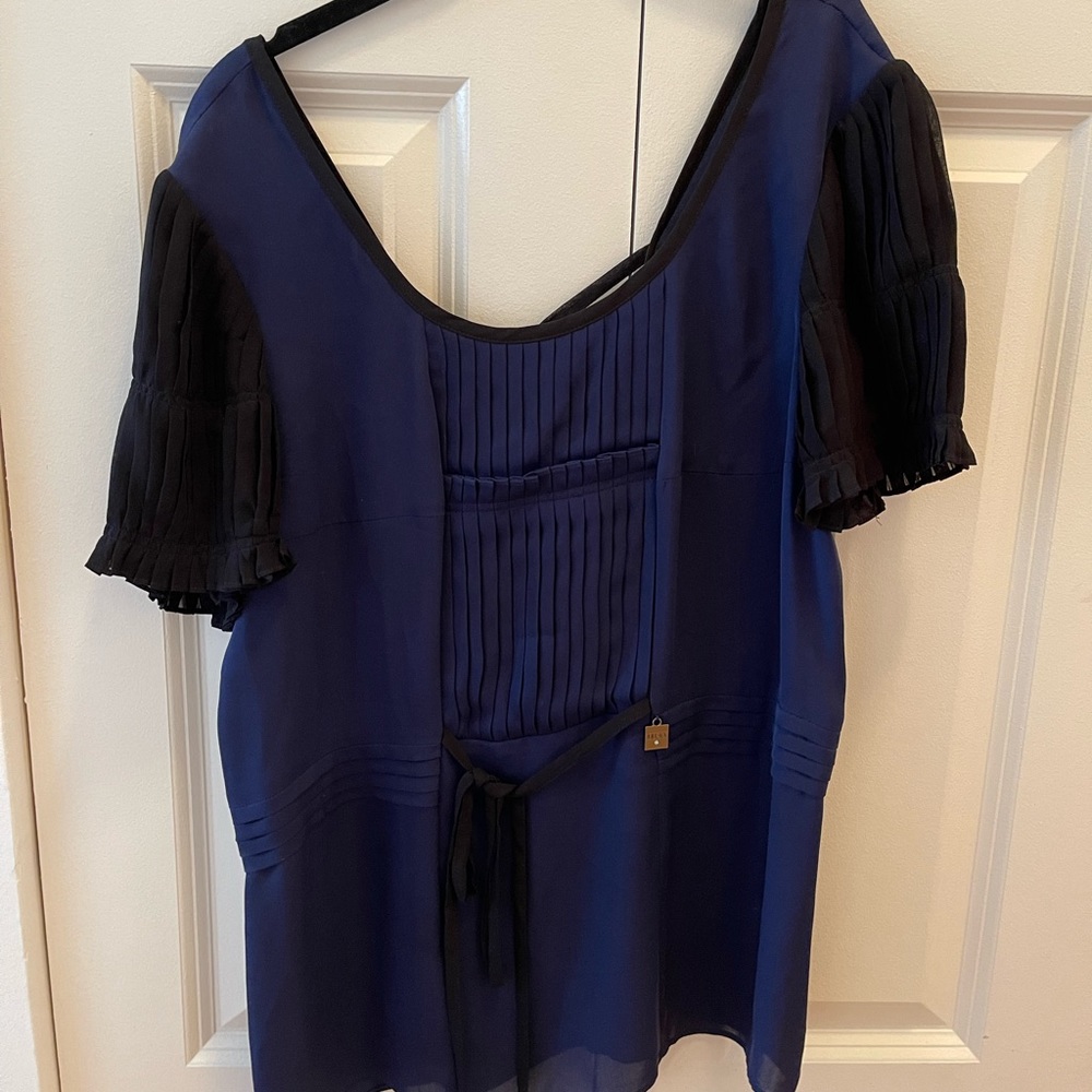 Lui Jo Pleated Top Blue/Black